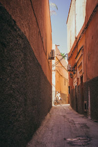 Narrow alley along buildings