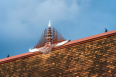 Low angle view of traditional building against sky