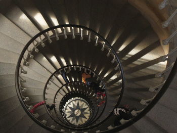 High angle view of spiral stairs