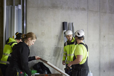 Workers at building site