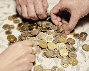 Midsection of person holding hands