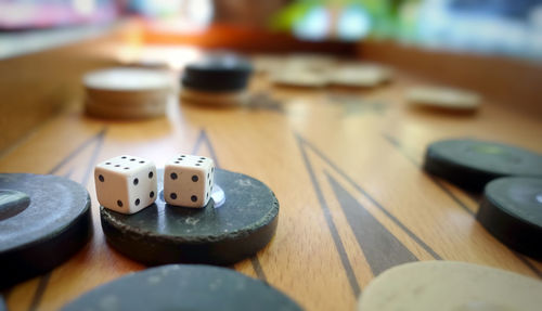 Close-up of board game