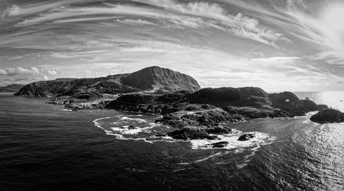 Scenic view of sea against kråkenes fyr