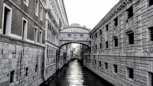 Narrow canal along buildings