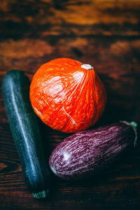 Close-up of pumpkin on table