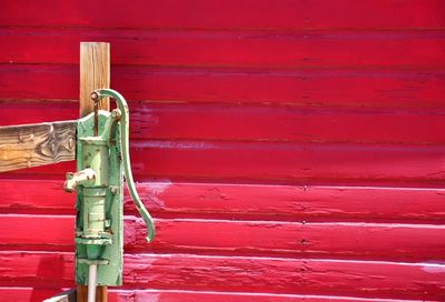 Full frame shot of closed red door