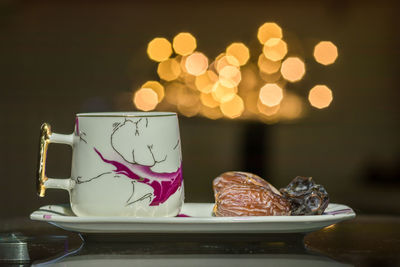 Close-up of coffee on table