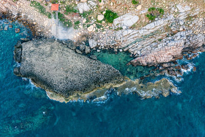 High angle view of sea shore