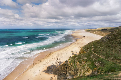 Scenic view of beach against sky