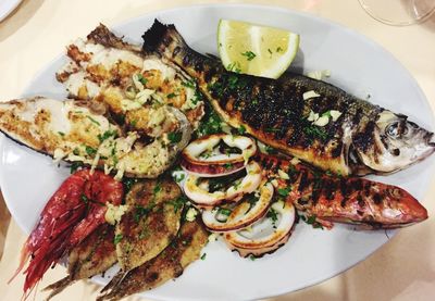 Directly above shot of served in plate
