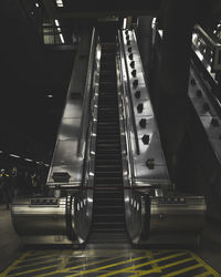 View of escalator in subway station