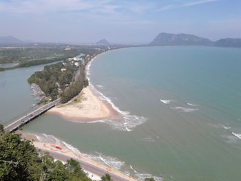 High angle view of sea against sky