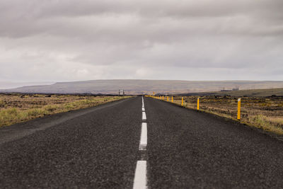 Surface level of road along landscape