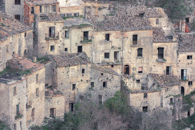 Ruin of an old building, ghost town romagnano al monte, italy