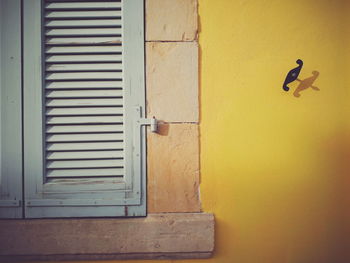 Closed door of building