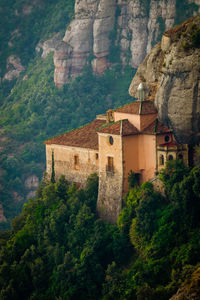 Buildings in a mountain