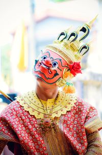 Portrait of woman wearing mask