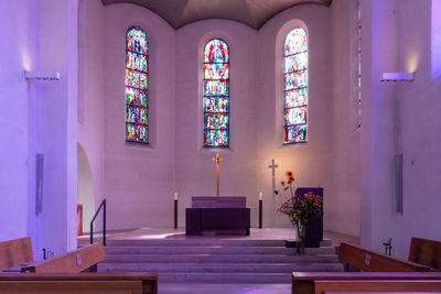 Interior of illuminated church