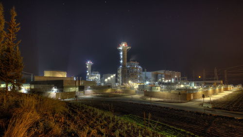 City lit up at night