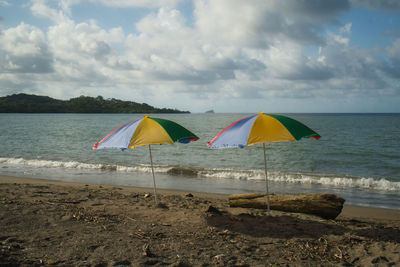 Scenic view of beach against sky