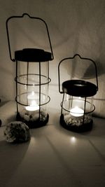 Electric lamp in illuminated room