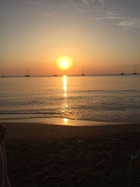 View of sea at sunset