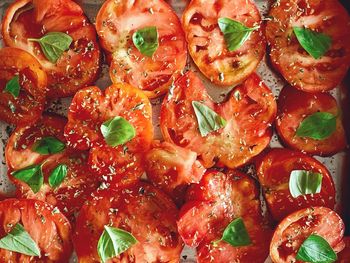 Full frame shot of pizza