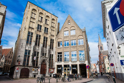 Low angle view of buildings against sky