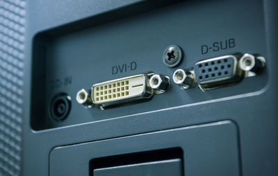 Close-up of computer port