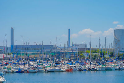 Boats in harbor