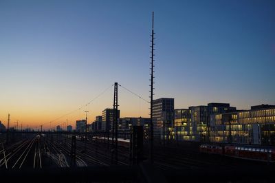 View of city at sunset