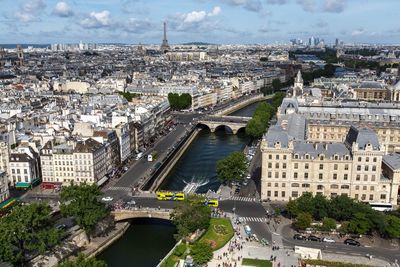 High angle view of cityscape