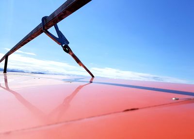 View of beach against blue sky