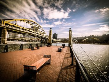 Fort duquesne bridge and pier at allegheny river