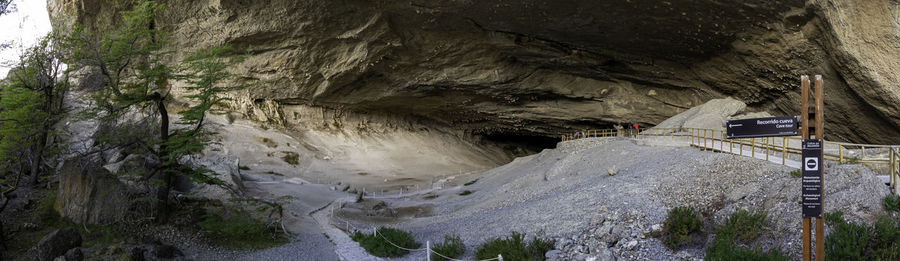 Scenic view of rock formations in cave