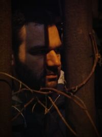 Close-up of senior man at home