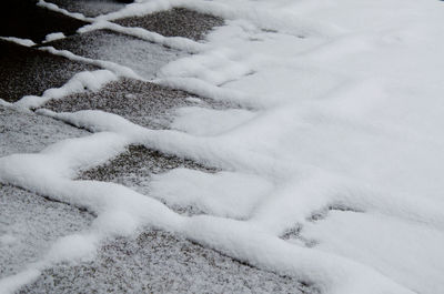 High angle view of a snow