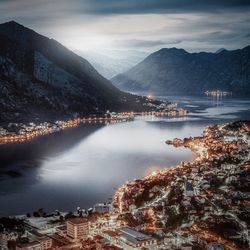 Sunset in kotor-montenegro