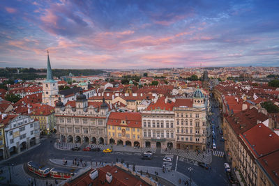 High angle view of cityscape