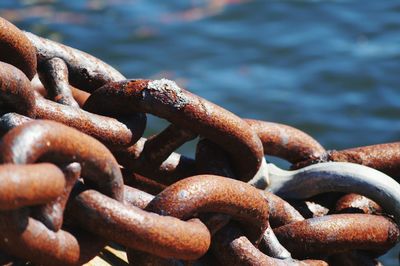 Close-up of rusty chain