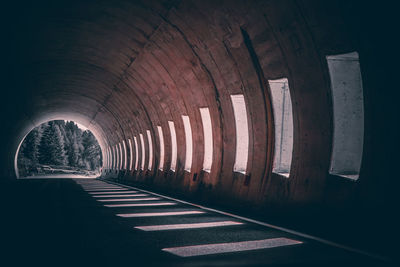 Empty road in tunnel