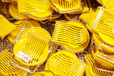 High angle view of yellow for sale at store