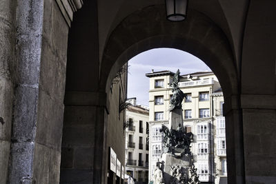 Low angle view of buildings in town