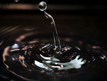 Close-up of water drops on glass