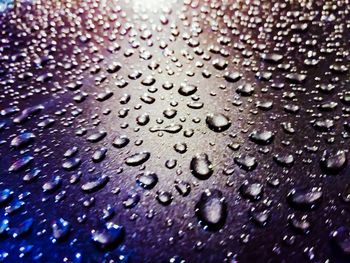 Full frame shot of raindrops on window