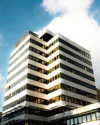 Low angle view of modern building against sky