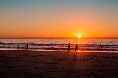 Scenic view of sea at sunset