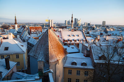 High angle view of city