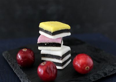 Close-up of fruits on table