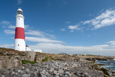 Landscape photo of portland bill lighthouse on the jurassic coast in dorset